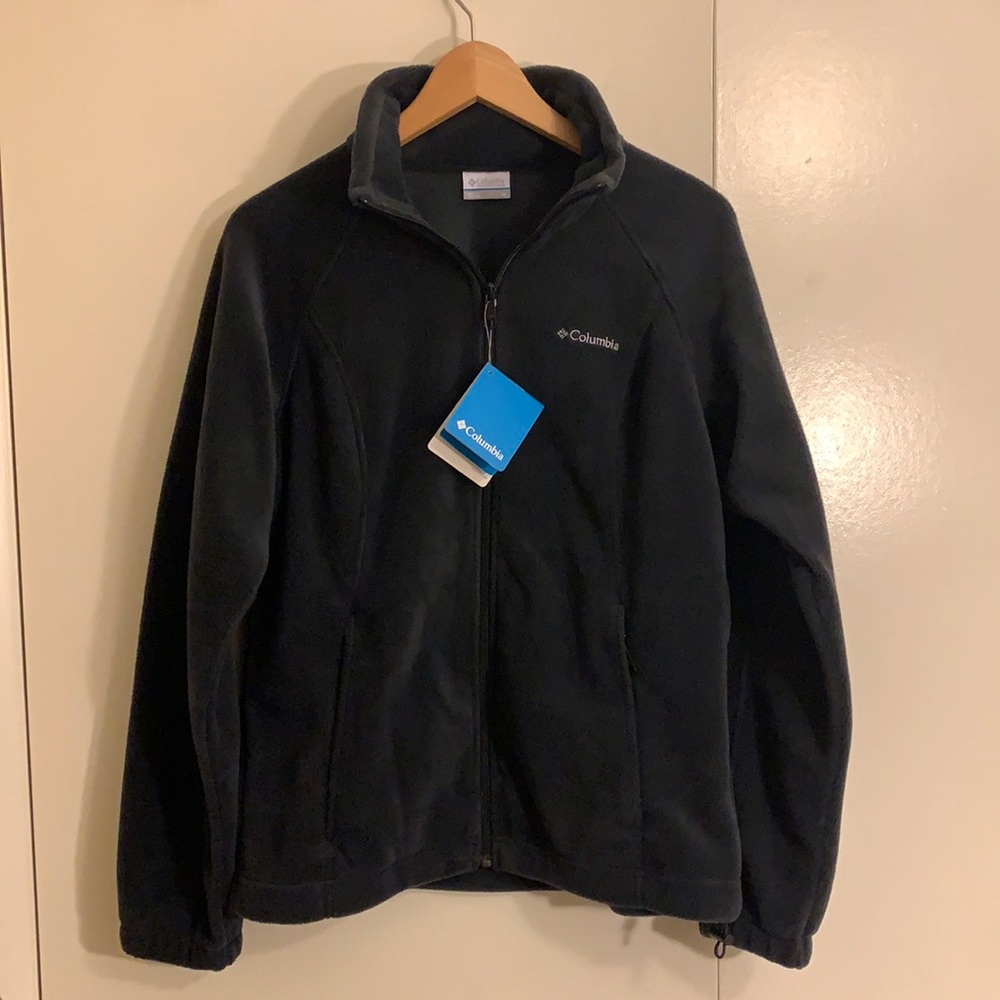 Columbia Fleece Jacket- Black- Medium M- NWT